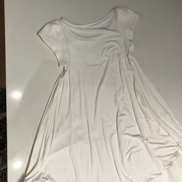 Kourbela Knitwear Scoop Neck Cap Sleeve Flowy Dress in White Size S - Picture 5 of 9